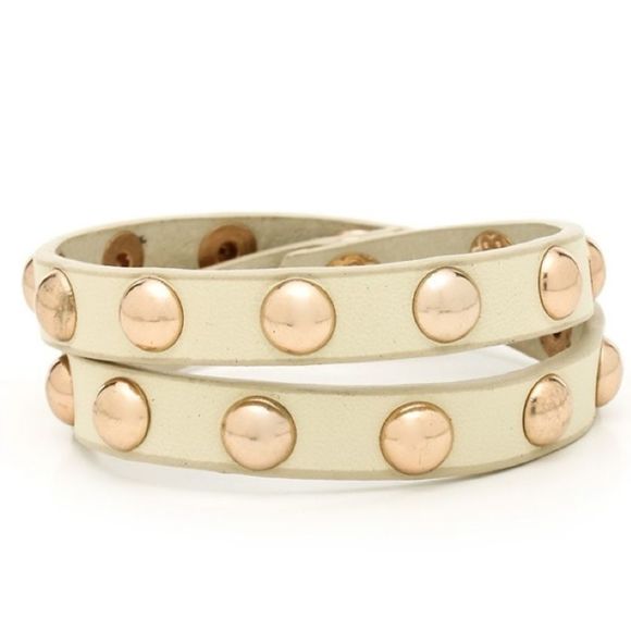 boutique Jewelry - Cream and Gold Wrap Bracelet